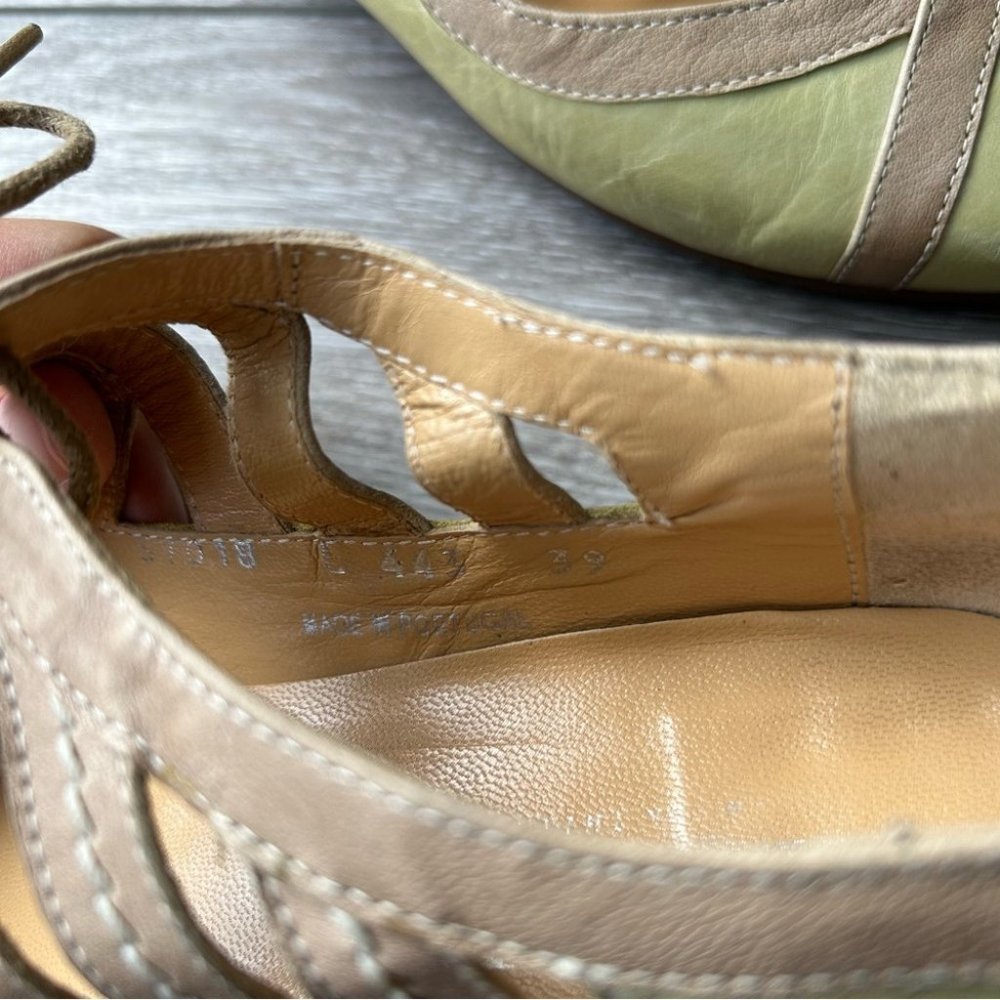 Fidji Lace Up Mary Jane Leather Flats Made in Portugal - Picture 12 of 16